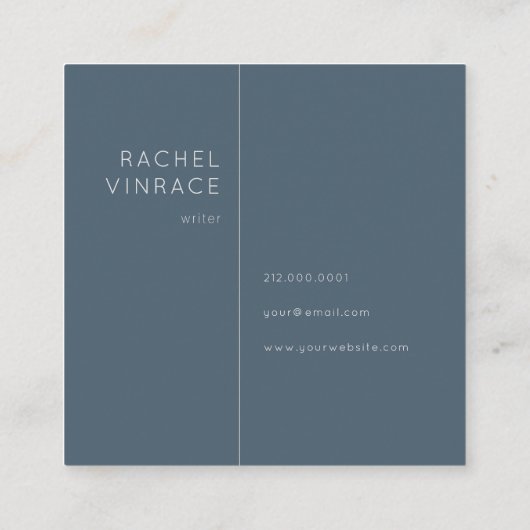 Midnight Blue Gold Monogram Vierkant Visitekaartje (Achterkant)