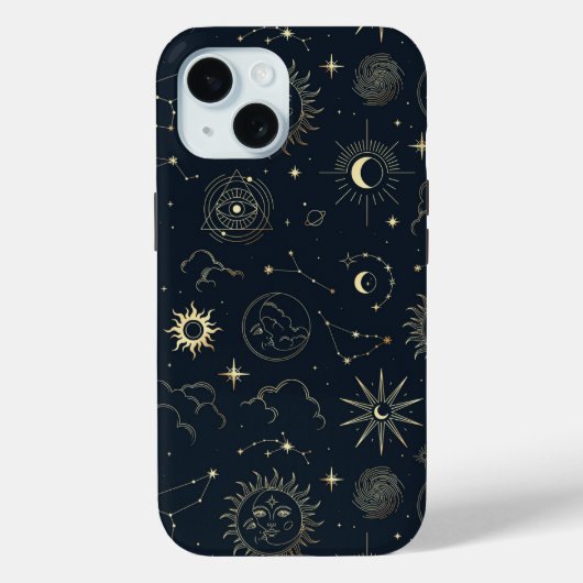 Midnight Blue Gold Star sterrenbeeld Patroon Case-Mate iPhone Case (Achterkant)