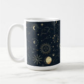 Midnight Blue Gold Star sterrenbeeld Patroon Koffiemok (Links)