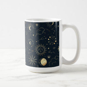 Midnight Blue Gold Star sterrenbeeld Patroon Koffiemok
