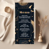 Midnight Blue Goud Hemelse bruiloft Menu