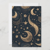 Midnight Blue Goud Hemelse bruiloft Save The Date (Achterkant)