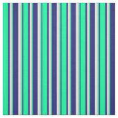 Midnight Blue, Green, Light Grey & Mint Cream Stof (Swatch)