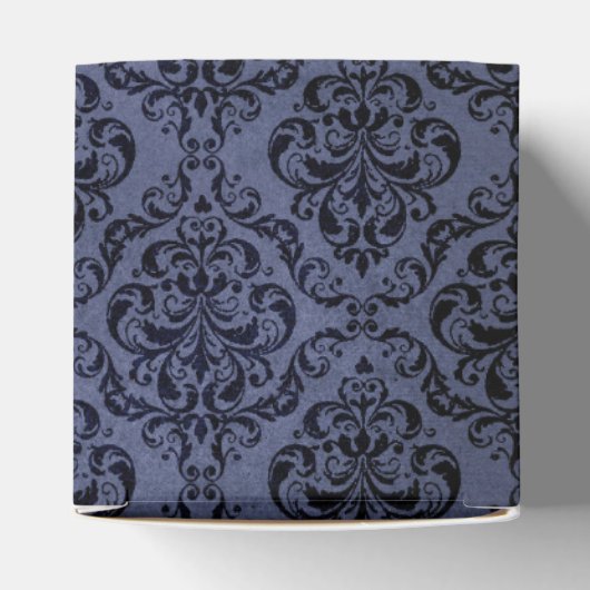 Midnight Blue  Grunge Damask Bedankdoosjes (Bovenkant)