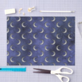 Midnight Blue  Grunge Moon Pattern Tissuepapier (Craft)