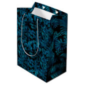 Midnight Blue Hawaiian Palms Tall Gift Bag Medium Cadeauzakje (Achterkant Gekanteld)