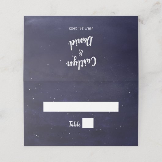 Midnight Blue Hemelse Nacht Sky Wedding (Buitenkant ongevouwen)