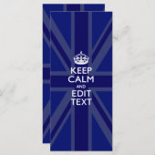 Midnight Blue Keep Calm en Jouw tekst Union Jack (Voorkant / Achterkant)