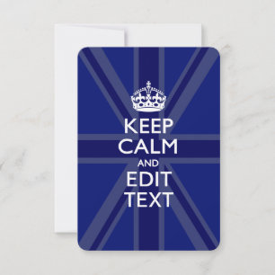 Midnight Blue Keep Calm en Jouw tekst Union Jack