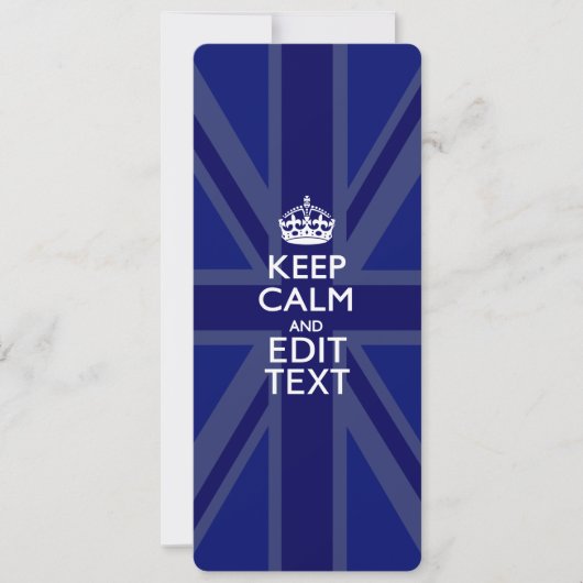Midnight Blue Keep Calm en Jouw tekst Union Jack (Voorkant)
