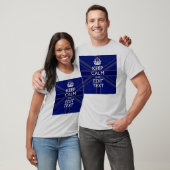 Midnight Blue Keep Calm en Jouw tekst Union Jack T-shirt (Unisex)