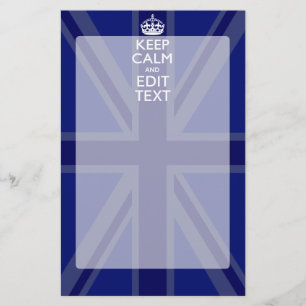 Midnight Blue Keep Calm heeft Jouw tekst Union Jac Briefpapier