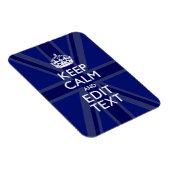 Midnight Blue Keep Calm heeft Jouw tekst Union Jac Magneet (Rechterzijde)