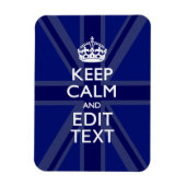 Midnight Blue Keep Calm heeft Jouw tekst Union Jac Magneet (Verticaal)