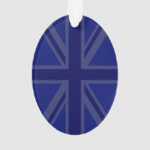 Midnight Blue Keep Calm heeft Jouw tekst Union Jac Ornament (achterkant)