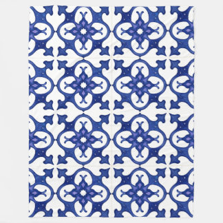 Midnight Blue Mandala Mosaic Cozy Blanket Fleece Deken