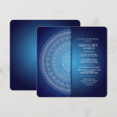 Midnight Blue Mandala uitnodiging (Voorkant / Achterkant)