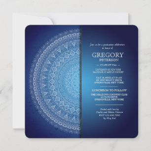 Midnight Blue Mandala uitnodiging