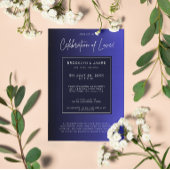 Midnight Blue Minimale bruiloft Kaart