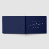 Midnight Blue Minimalist Guestbook for Weddings Gastenboek (Volledig)