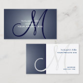Midnight Blue Monogram Visitekaartje (Voorkant / Achterkant)