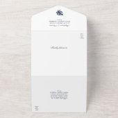 Midnight Blue Monstera Alles in een bruiloft Uitno All In One Uitnodiging (Buitenkant)