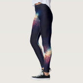 Midnight blue nebula gym actief draag leggings (Links)