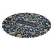 Midnight Blue Orange Blossoms Pattern Snijplank (Hoek)