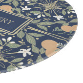 Midnight Blue Orange Blossoms Pattern Snijplank (Hoek)