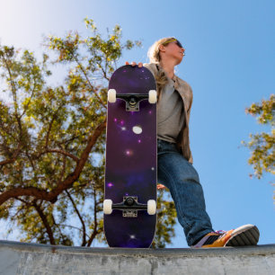 Midnight Blue Paars Galaxy Skateboard