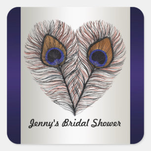 Midnight Blue Peacock Stickers