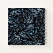 Midnight Blue Peonies  Label Notitieboek (Achterkant)