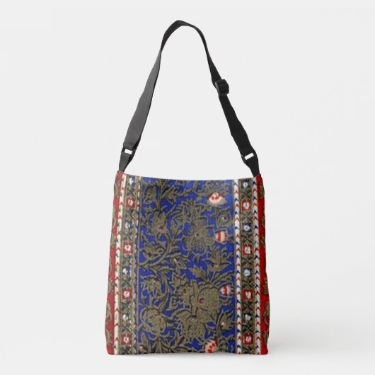Midnight Blue Perzisch vloerkleed  Bloemen Crossbody Tas (Achterkant)