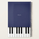 Midnight Blue Piano Keyboard Aangepaste muziek Planner (Achterkant)