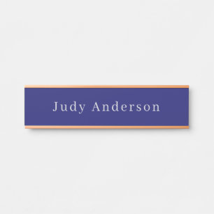 Midnight Blue Professional Plain Modern Elegant Deurbordje