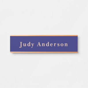 Midnight Blue Professional Plain Modern Elegant Deurbordje