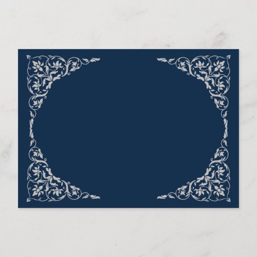 Midnight Blue QR RSVP Card Informatiekaartje (Achterkant)