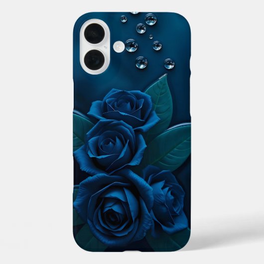 Midnight Blue Roses Design iPhone Hoesje (Achterkant)