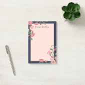 Midnight Blue roze Floral vines Post-it® Notes (Kantoor)