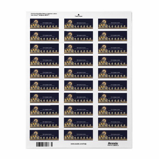 Midnight Blue Rustic Boerderij Threadres Etiket (Full Sheet)