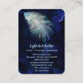 *~* Midnight Blue Sky Cosmic Light Feather Boho Visitekaartje (Achterkant)