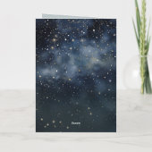 Midnight Blue Sky Starry Mountain Familie Kerstmis Kaart (Achterkant)