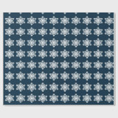 Midnight Blue Snowflake Cadeaupapier (Vlak)