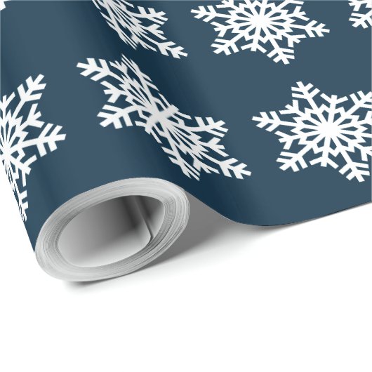 Midnight Blue Snowflake Cadeaupapier (Rol Hoek)