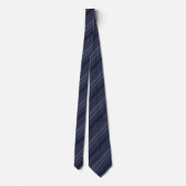 Midnight Blue Square Striped Pattern Stropdas (Achterkant)