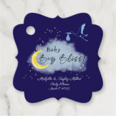 Midnight Blue Starlit Baby Boy Bliss Stork Bedankjes Labels (Voorkant)