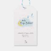 Midnight Blue Starlit Baby Boy Bliss Stork Cadeaulabel (Achterkant)
