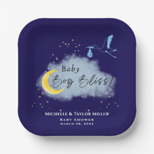 Midnight Blue Starlit Baby Boy Bliss Stork Papieren Bordje
