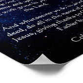 Midnight Blue Starry Sky Poster aangepaste tekst (Hoek)