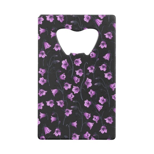 Midnight Bluebells, Harebells, Bellbloemen 2 Kredietkaart Flessenopener (Voorkant)